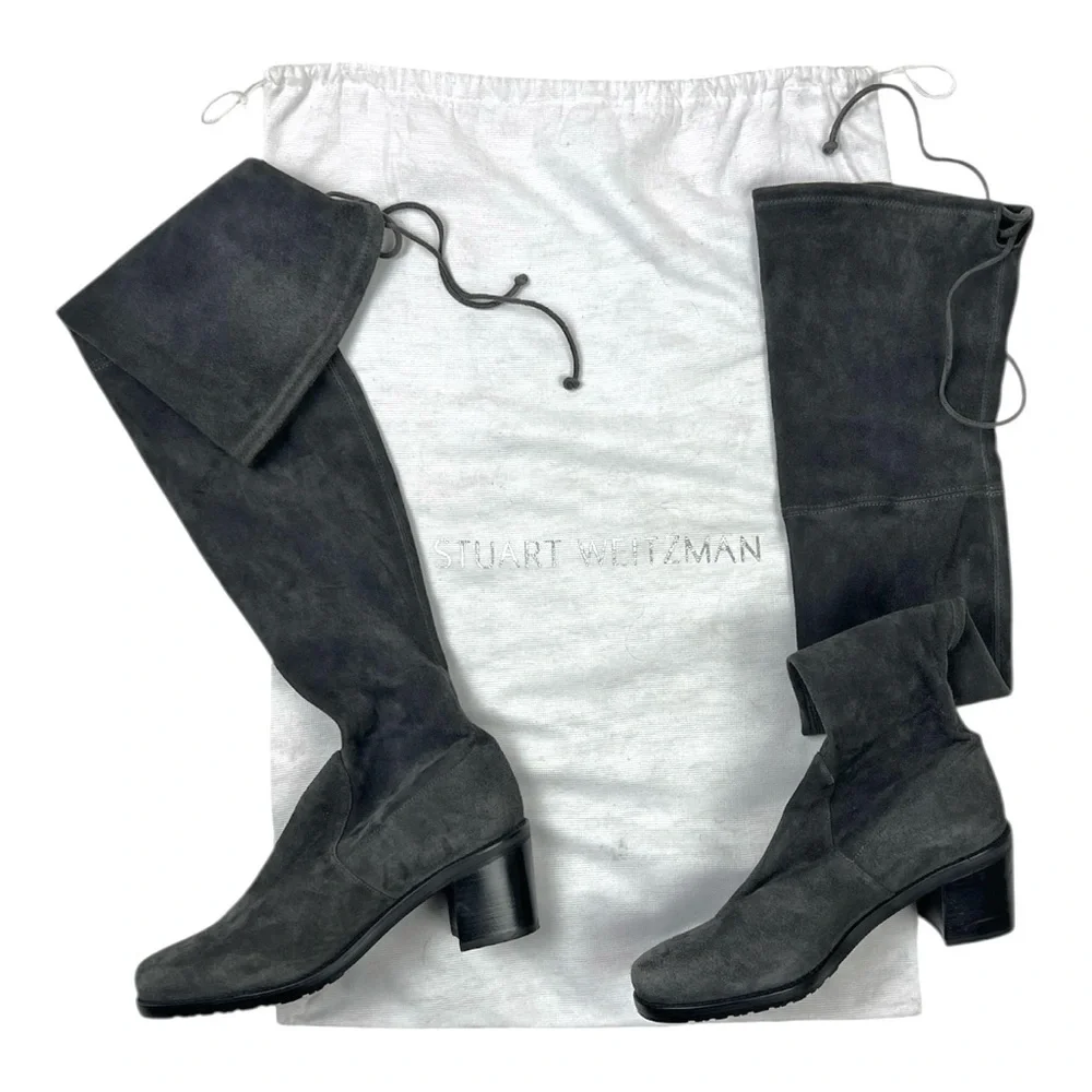 Stuart Weitzman Urban Over The Knee Boot in Gray - sz 8